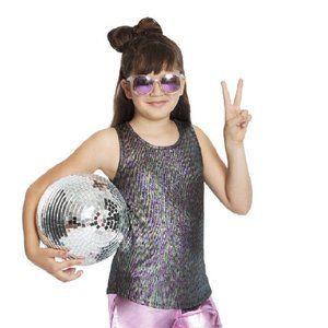 NEW Mia New York Rainbow Metallic Tween Girls Tank Sparkly 12